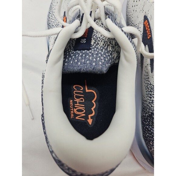 Brooks Ghost 16 Men’s Size 8 White Peacoat Orange Trainer Road Running Shoes - Picture 12 of 16